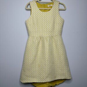 Lili Rose Yellow Jacquard Sleeveless Dress Women's 8